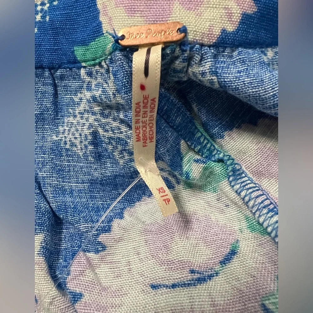 Free People Bali Lillie Scarf Print Jumpsuit in Sweet Blue Combo Size XS - Picture 6 of 14